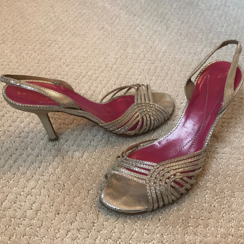 Kate Spade Gold Strappy Sandals - size 8